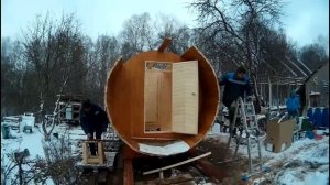 Баня-бочка. СБОРКА БАНИ БОЧКИ ОБЗОР БАНИ