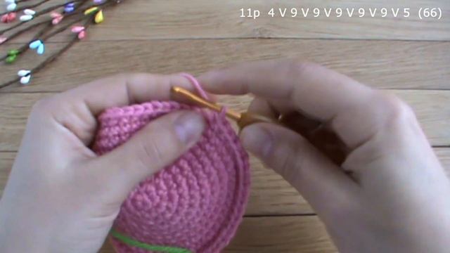 Круг крючком.Донышко для шапочки. смотреть онлайн