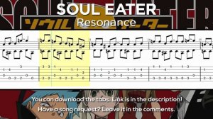 Soul Eater OP 1 - Resonance Guitar Tutorial [TABS] (Fingerstyle)