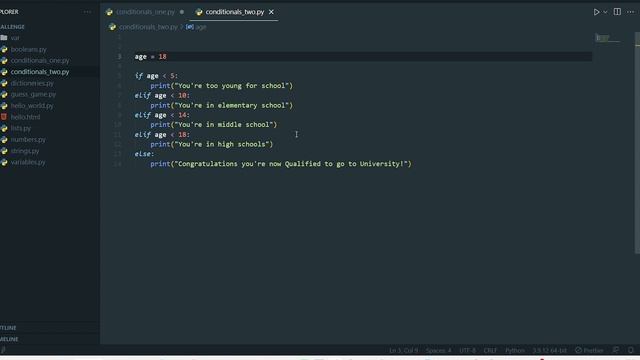 Python for Absolute beginners - Like you're 5 Years | Conditionals Part 2