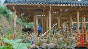 Ep.3   Install borads on the walls of the main house｜Self-built ancient Chinese wooden house