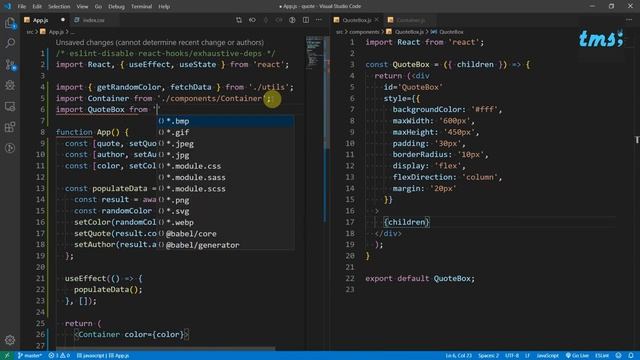 Random Quote Generator (React Hooks) - Part 7 | TMS | Sumeet Rohra смотреть онлайн