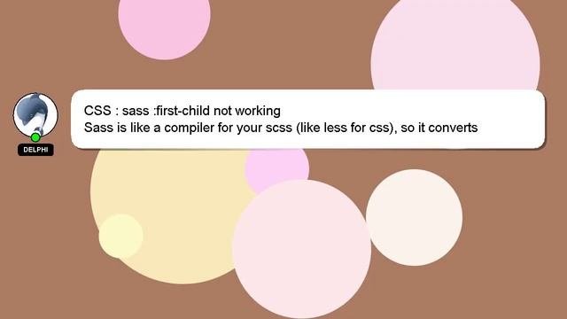 CSS : Sass :first-child Not Working