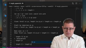 Example Proof: List Length and Append | OCaml Programming | Chapter 6 Video 29