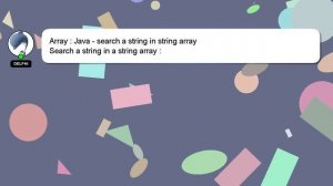 Array : Java - search a string in string array