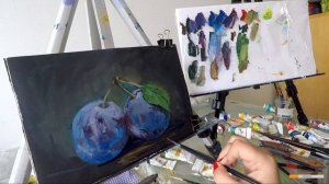 Сливы маслом. Разбираем, как нарисовать сливы. Онлайн МК по живописи