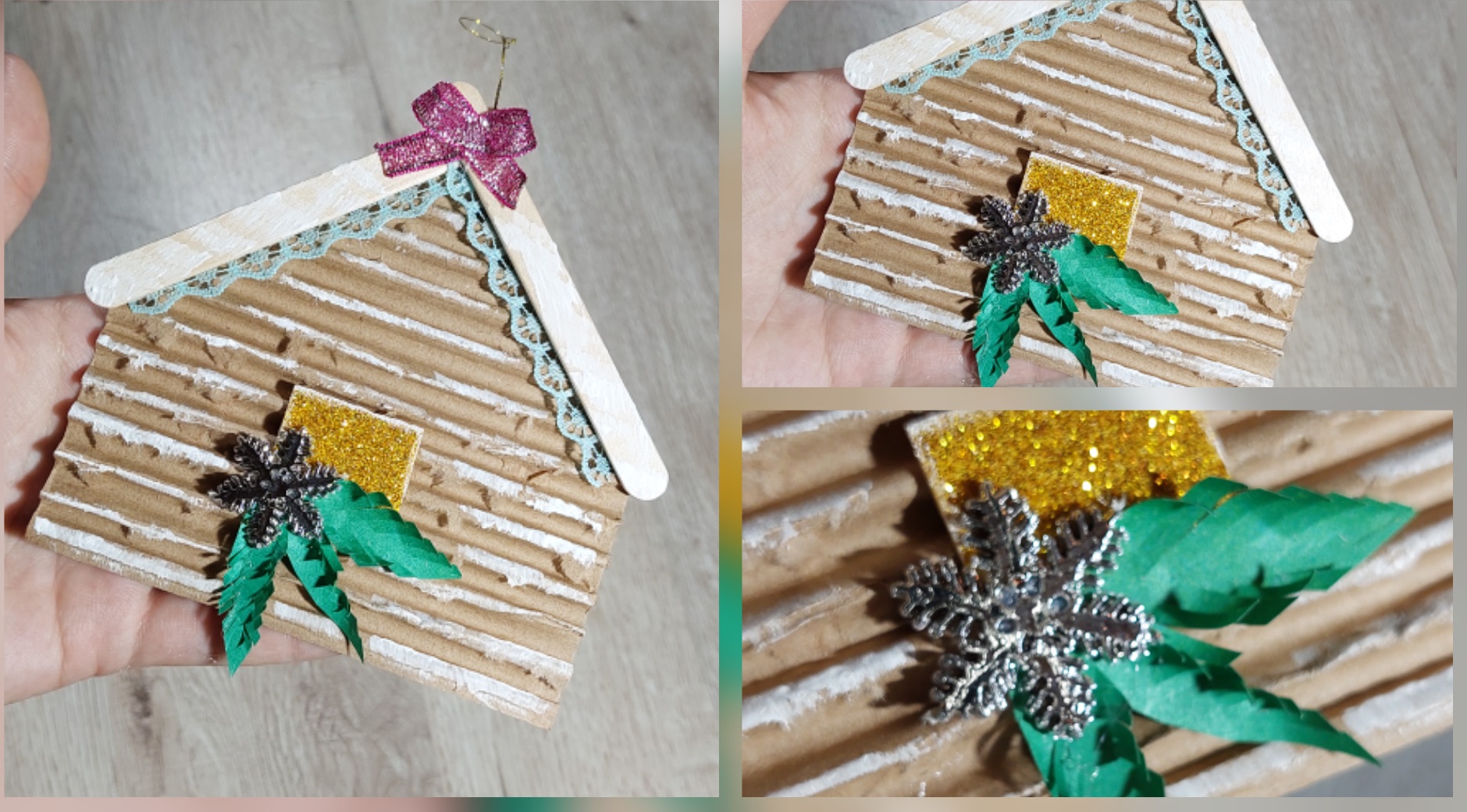 Новогодние поделки из картона, волшебный домик.mp4 смотреть онлайн