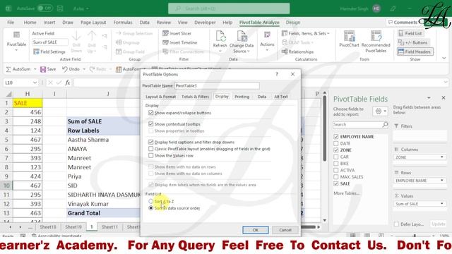 Advanced Pivot Table Options in Excel | Pivot Table in Excel | Pivot Table| Part-2