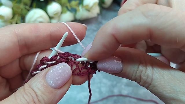 Отличный двухцветный узор спицами ?1 узор- 6 вариантов дизайна?Ажур для летней майки и кардигана
