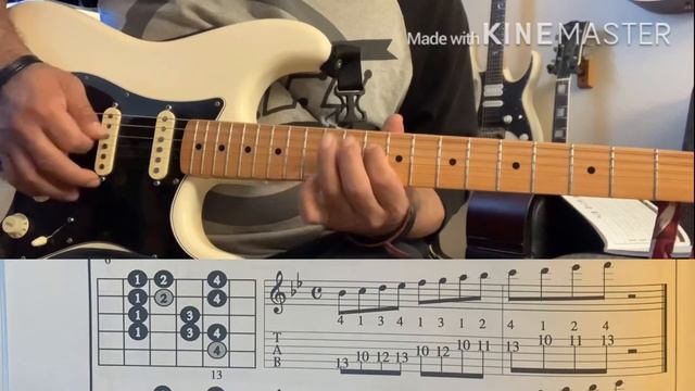 Bb major scale lesson with tabs and metronome  100 bpm смотреть онлайн