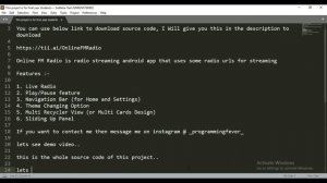 Final Year Android Project With Source Code | Radio Streaming App | Online FM Radio