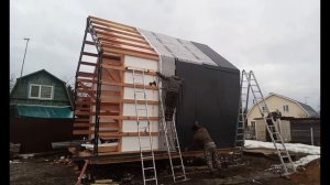 ✅Барн Хаус ✅МеталлоКаркас Дома. Этапы постройки. Часть 2. Обшивка проф листом.