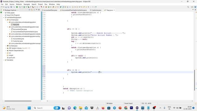 Online Banking System Part 6 Console Based Project in Java  VIEW PARTICULAR ACCOUNT DETAILS