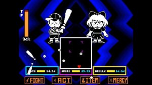 Крис вместе со Сьюзи и Ноэлль против Несса и Паулы без урона : Фан-игра Андертейл , Дельтарун и др.