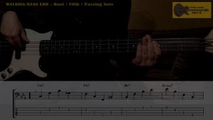 BASS LESSON - Easy Walking Bass Line with TAB - Beginner Jazz Bass Line Tutorial