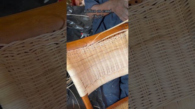 How weaving rattan on chair frames are done. #diy #rattan