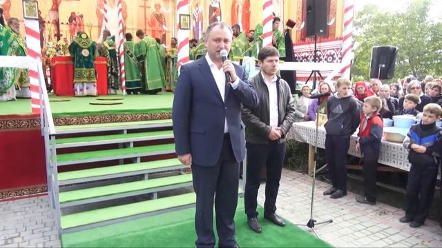 Выступление Игоря Додона по случаю прибытия иконы Сергия Радонежского в Молдову