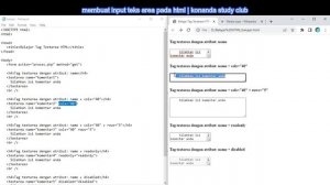 Membuat input Text Area pada HTML | Belajar HTML 41