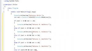 Ders8   If Else Örnek Csharp