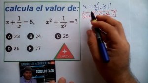 Calcular: Si:  x + 1/x = 5   ; entonces:  x² + 1/x² = ?