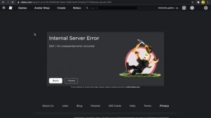 Roblox error code 500 (Internal Server Error) bypassing and/or fixing.