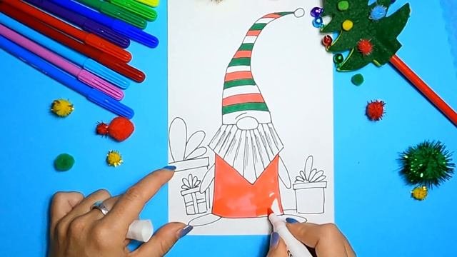 КАК НАРИСОВАТЬ СКАНДИНАВСКОГО ГНОМА| #DRAWINGS #НОВЫЙГОД #РИСУЕМ