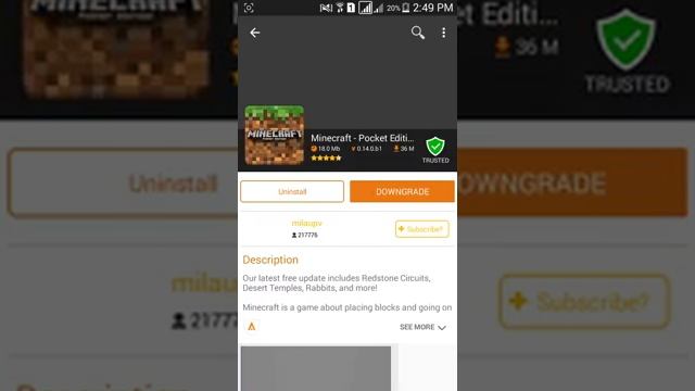 How to download minecraft pe free V0.14.0 or 0.15.0 using aptoide