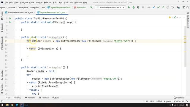 103 - Exceções pt 09 - Try with resources смотреть онлайн
