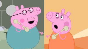 Свинка Пэппа детские песни на русском  Russian Five Little Monkeys Jumping on the Bed