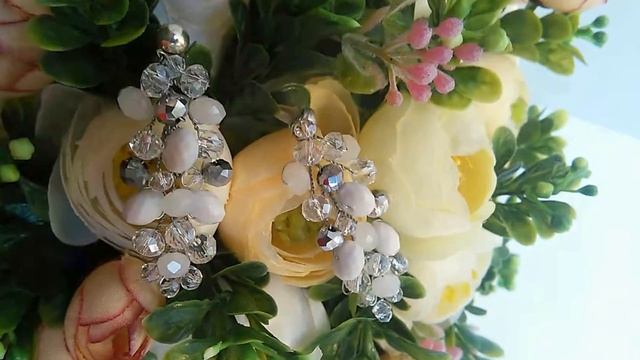 Серьги для невесты из проволоки и бусин. Свадебные украшения своими руками | Jo Handmade смотреть онлайн