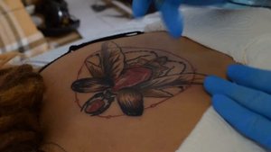 Татуировка, процесс нанесения   Time lapse