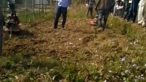 Honda F300 Mini Tiller and Honda FJ500 working in hard soil (Hamirpur) HP