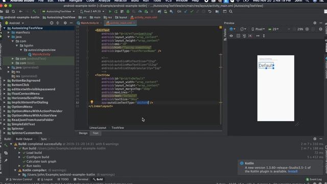 #19 Autosizing TextView / auto resize TextView in Android Kotlin - Kotlin Android for beginners