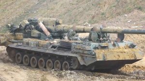 Работа российской САУ 2С7М «Малка» на Украине.mp4