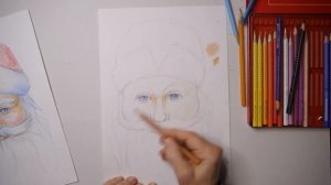 Дед Мороз цветными карандашами