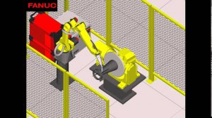 Симуляция сварки промышленным роботом Fanuc стабилизаторов авиационных бомб, вариант 2