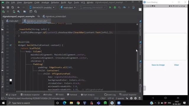 Flutter Signature Pad - Convert Signature to Image | Save Image Locally | Flutter | #FlutterStudio