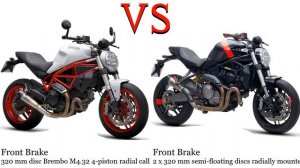 Ducati Monster 797 vs Ducati Monster 821 Test specification comparison