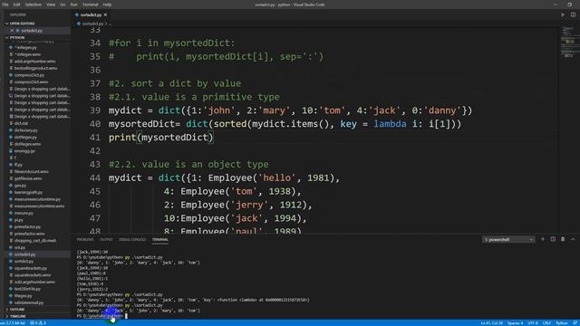 Sort a dict by key/value in Python