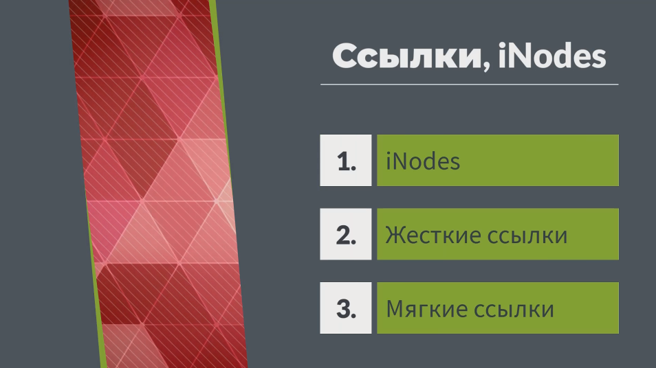 Терминал Linux. Ссылки, iNodes