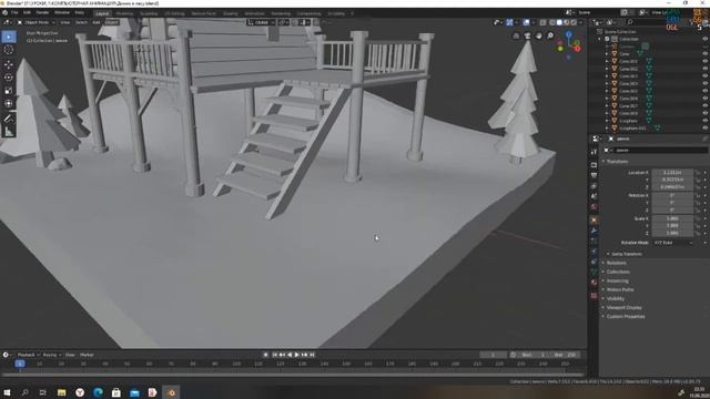 Домик в лесу в Blender|Моделирование смотреть онлайн