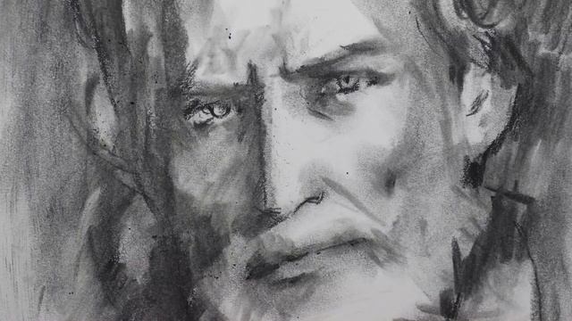 40 minutes quick portrait sketch of a gentleman by charcoal --炭笔肖像速写 смотреть онлайн