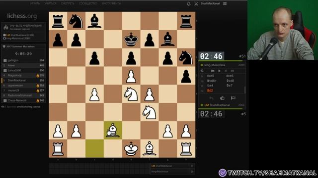 20170813 МАРАФОН 24 часа Летний на Lichess 3 часть СТРИМ ШахМатКанал Шахматы смотреть онлайн
