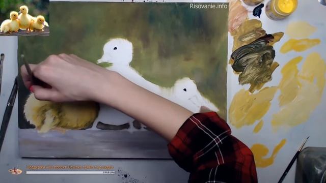 Как нарисовать утят гуашью | Полный пошаговый урок рисования смотреть онлайн