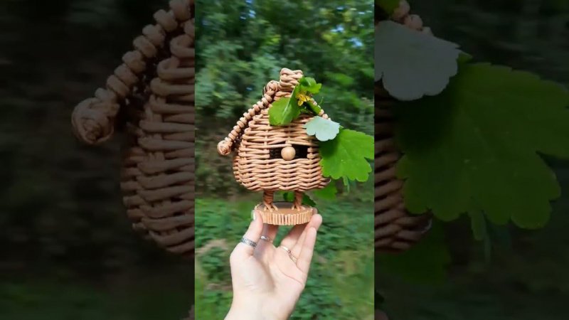 Выгуливала избушку. #wickerbasket #бумажнаялоза #плетеныекорзины #papertubes #diy #избушка