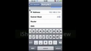 Change Your IP Address and DNS server on the iPhone iPod touch or iPad