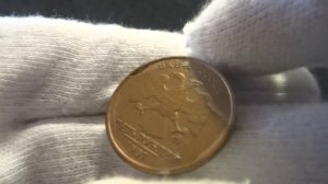 Брак на монете-дефект гальванопокрытия(отсутствие плакировки)