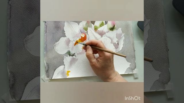 Рисуем цимбидиум акварелью. смотреть онлайн