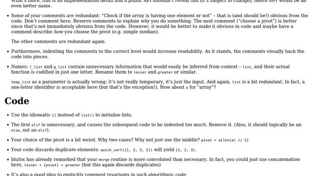 Code Review: Quick sort in Python (2 Solutions!!)
