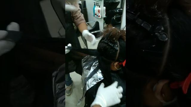 Global color | Brunette brown | low lights | Keratin treatment